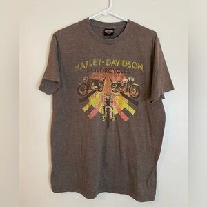 Harley-Davidson Brown Tee with Motorcycle Graphic